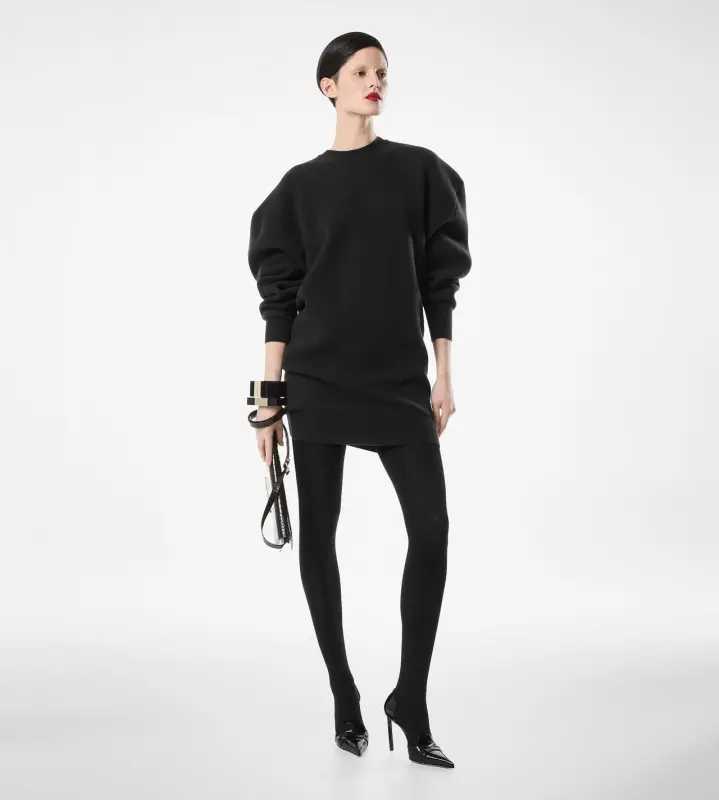 SCULPTURAL WOOL CASHMERE SWEATSHIRT MINI DRESS online